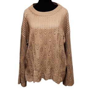 Shein Curve - pretty brown 2XL sweater bell sleeves